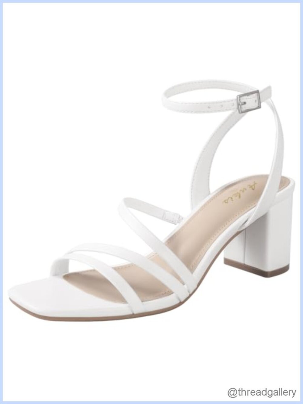 Strappy Heels Square Open Toe Chunky Block Dressy Sandals